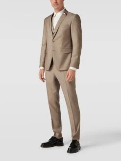 CG - Club Of Gents Slim Fit 2-Knopf-Sakko Mit Zier-Detail - Beige