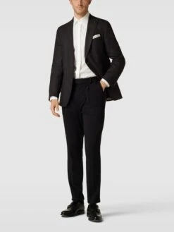 Carl Gross 2-Knopf-Sakko Mit Label-Detail Modell 'Sander' - Schwarz