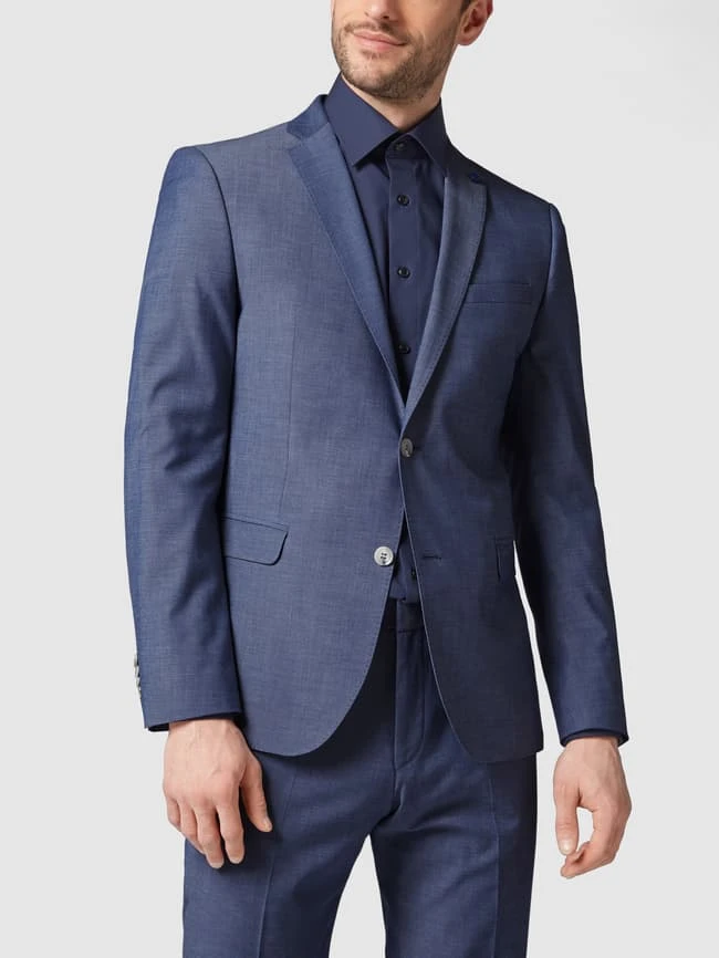 S.Oliver BLACK LABEL Slim Fit 2-Knopf-Sakko Mit Kontrastdetail - Jeans Meliert 6 S.Oliver BLACK LABEL Slim Fit 2-Knopf-Sakko Mit Kontrastdetail - Jeans Meliert – Bild 4