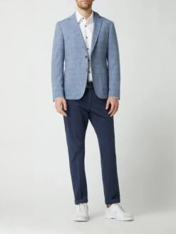 JOOP! Collection Slim Fit 2-Knopf-Sakko Mit Leinen-Anteil Modell 'Hoverest' - Hellblau