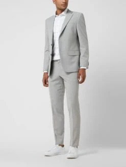 Pierre Cardin Modern Fit 2-Knopf-Sakko Mit Stretch-Anteil Modell 'Grant' - 'Futureflex' - Hellgrau