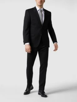 Carl Gross 2-Knopf-Sakko Aus Reiner Schurwolle - Schwarz