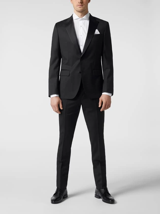 BOSS 2-Knopf-Sakko Mit Spitzfacon Aus Seide Modell 'Halwod' - Schwarz 3 BOSS 2-Knopf-Sakko Mit Spitzfacon Aus Seide Modell 'Halwod' - Schwarz