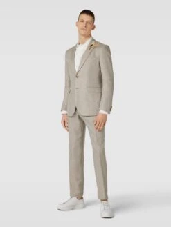 CG - Club Of Gents 2-Knopf-Sakko Mit Zierbesatz Modell 'Paul' - Beige