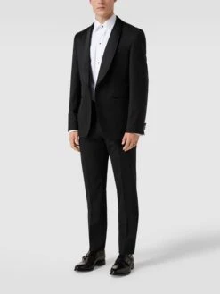 BOSS Slim Fit Anzughose Mit Kontraststreifen - Schwarz