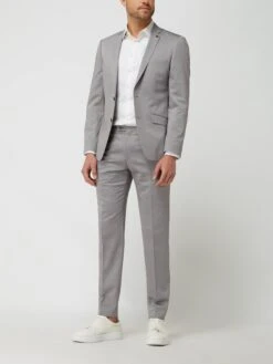 Roy Robson Slim Fit 2-Knopf-Sakko Mit Stretch-Anteil - Hellgrau