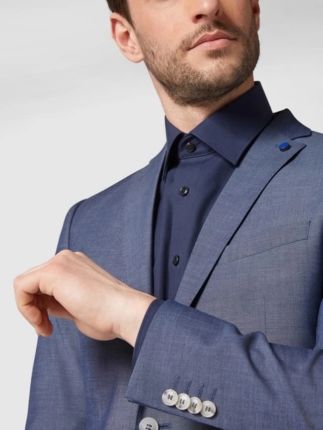 S.Oliver BLACK LABEL Slim Fit 2-Knopf-Sakko Mit Kontrastdetail - Jeans Meliert 5 S.Oliver BLACK LABEL Slim Fit 2-Knopf-Sakko Mit Kontrastdetail - Jeans Meliert – Bild 3