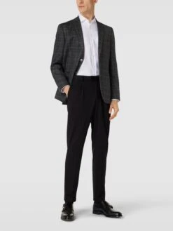 BOSS Regular Fit 2-Knopf-Sakko Mit Strukturmuster Modell 'Janson' - Schwarz