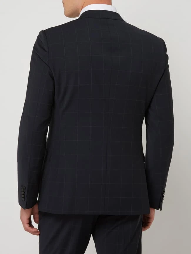 Strellson Slim Fit 2-Knopf-Sakko Mit Gitterkaro Modell 'Allen' - Marineblau 7 Strellson Slim Fit 2-Knopf-Sakko Mit Gitterkaro Modell 'Allen' - Marineblau – Bild 5