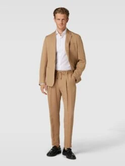 BOSS 2-Knopf-Sakko Aus Lyocell-Leinen-Mix Modell 'Hanry' - Beige