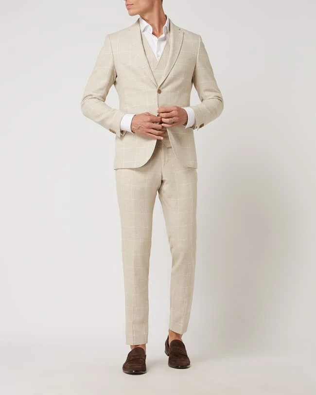 CG - Club Of Gents Slim Fit 2-Knopf-Sakko Aus Leinenmischung Modell 'Paul' - Beige 3 CG - Club Of Gents Slim Fit 2-Knopf-Sakko Aus Leinenmischung Modell 'Paul' - Beige