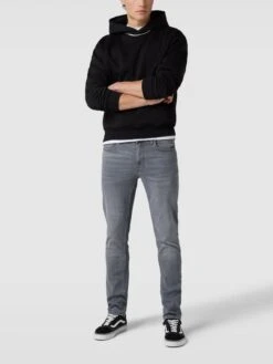 Blend Slim Fit Jeans Mit Label-Patch Modell 'Jet' - Hellgrau