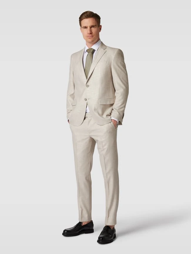 Pierre Cardin 2-Knopf-Sakko Mit Reverskragen Modell 'Grant' - Beige 3 Pierre Cardin 2-Knopf-Sakko Mit Reverskragen Modell 'Grant' - Beige