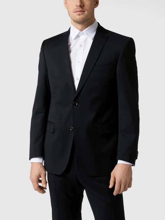 Carl Gross 2-Knopf-Sakko Aus Reiner Schurwolle - Schwarz 6 Carl Gross 2-Knopf-Sakko Aus Reiner Schurwolle - Schwarz – Bild 4