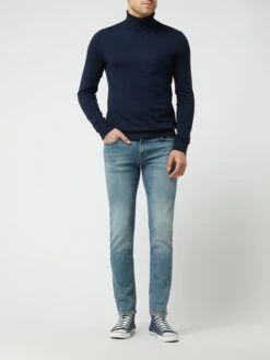 Selected Homme Slim Fit Jeans Mit Stretch-Anteil Modell 'Leon' - Hellblau