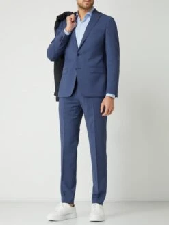 Roy Robson Slim Fit 2-Knopf-Sakko Aus Schurwolle 'Techno Suit' - Blau