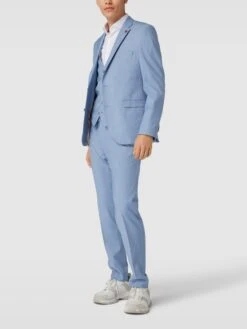 Cinque 2-Knopf-Sakko Mit Floralem Anstecker Modell 'Monopoli' - Hellblau