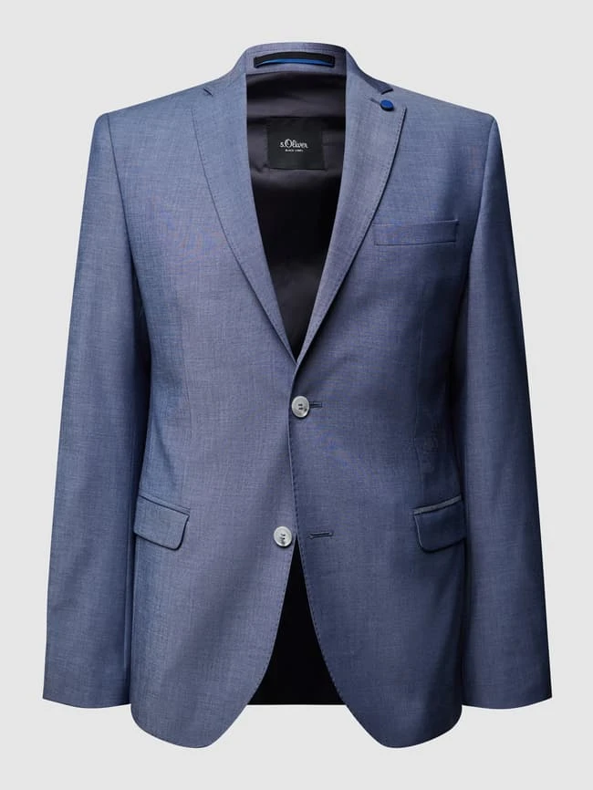 S.Oliver BLACK LABEL Slim Fit 2-Knopf-Sakko Mit Kontrastdetail - Jeans Meliert 4 S.Oliver BLACK LABEL Slim Fit 2-Knopf-Sakko Mit Kontrastdetail - Jeans Meliert – Bild 2