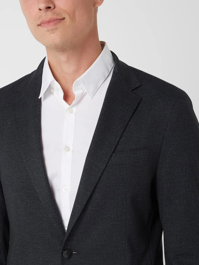 Strellson Slim Fit 2-Knopf-Sakko Aus Jersey Modell 'Acon' - Schwarz 5 Strellson Slim Fit 2-Knopf-Sakko Aus Jersey Modell 'Acon' - Schwarz – Bild 3