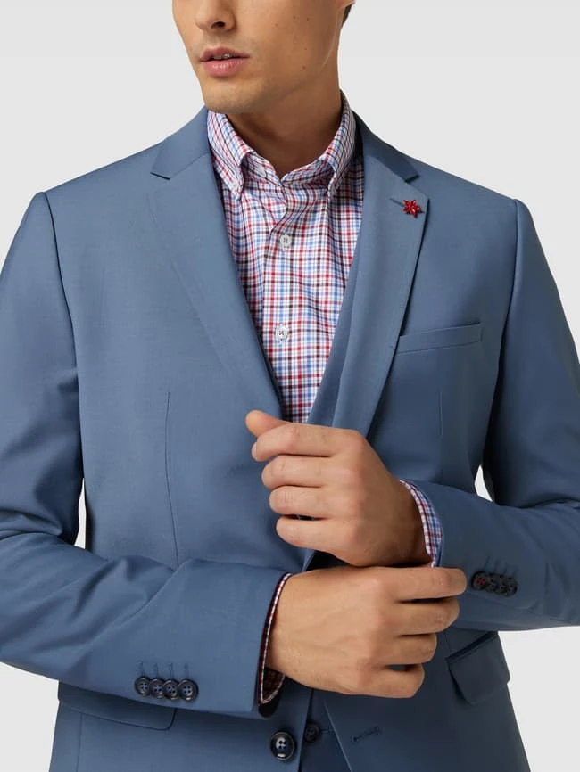 Cinque Sakko Mit Floraler Anstecknadel Modell 'Monopoli' - Rauchblau 5 Cinque Sakko Mit Floraler Anstecknadel Modell 'Monopoli' - Rauchblau – Bild 3