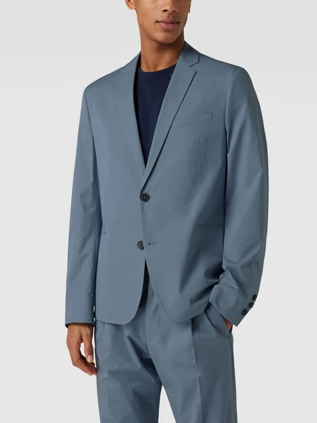 Drykorn Slim Fit 2-Knopf-Sakko Mit Reverskragen Modell 'Hurley' - Ozean Blau 6 Drykorn Slim Fit 2-Knopf-Sakko Mit Reverskragen Modell 'Hurley' - Ozean Blau – Bild 4