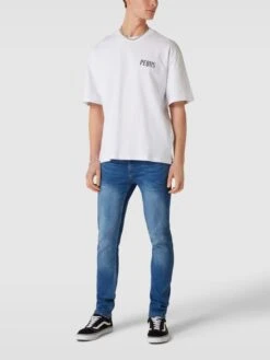 Blend Slim Fit Jeans Mit Label-Patch Modell 'Jet' - Bleu