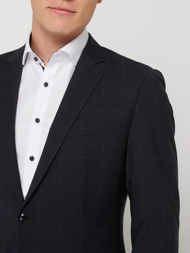 Strellson Slim Fit 2-Knopf-Sakko Mit Gitterkaro Modell 'Allen' - Marineblau 5 Strellson Slim Fit 2-Knopf-Sakko Mit Gitterkaro Modell 'Allen' - Marineblau – Bild 3