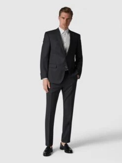 Carl Gross Modern Fit 2-Knopf-Sakko Aus Schurwolle - Anthrazit