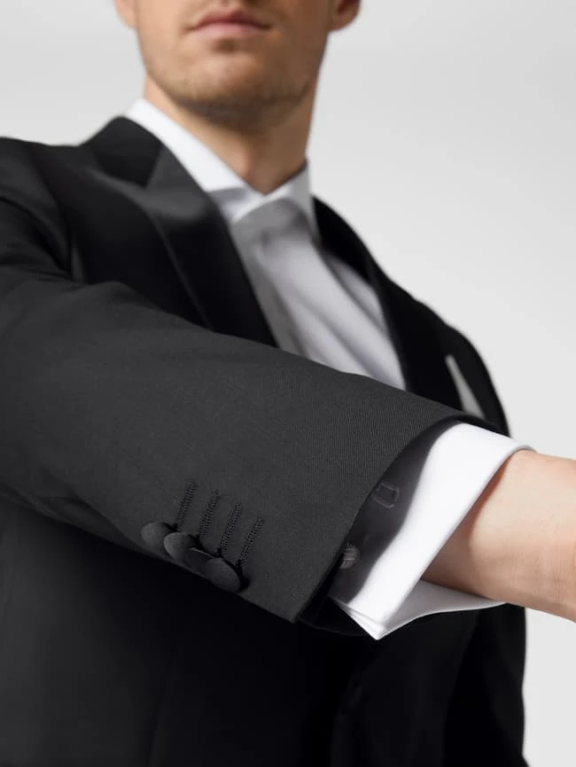 BOSS 2-Knopf-Sakko Mit Spitzfacon Aus Seide Modell 'Halwod' - Schwarz 5 BOSS 2-Knopf-Sakko Mit Spitzfacon Aus Seide Modell 'Halwod' - Schwarz – Bild 3